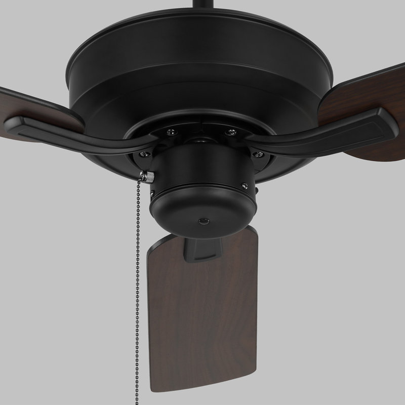 48'' Ceiling Fan, Midnight Black/American Walnut, Midnight Black