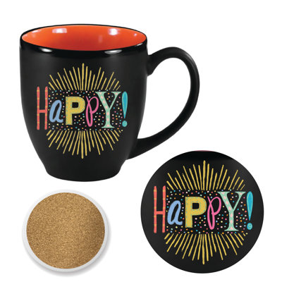 Ensemble de grandes tasses et sous-verres 16 oz