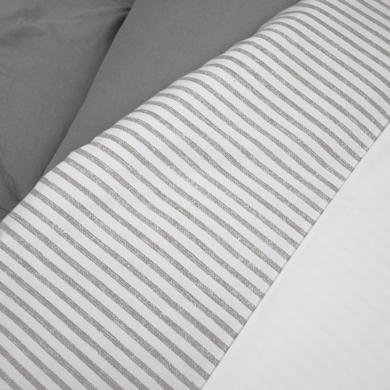 Ensemble d'édredon en microfibre Ravello, Édredon très grand et 2 très grandes taies déc, Gris