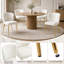 Chaise à oreilles moderne en velours capitonné blanc avec pieds en métal-677051
