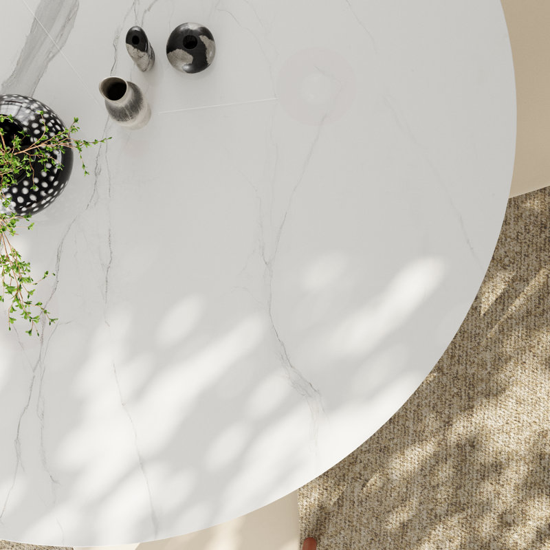 Table de salle à manger Modern, H 29,9 po x L 53,15 po x l 53,15 po, Blanc
