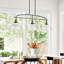 Lustre suspendu 3 lumières Kolton avec abat-jour en verre transparent (ampoule non incluse)