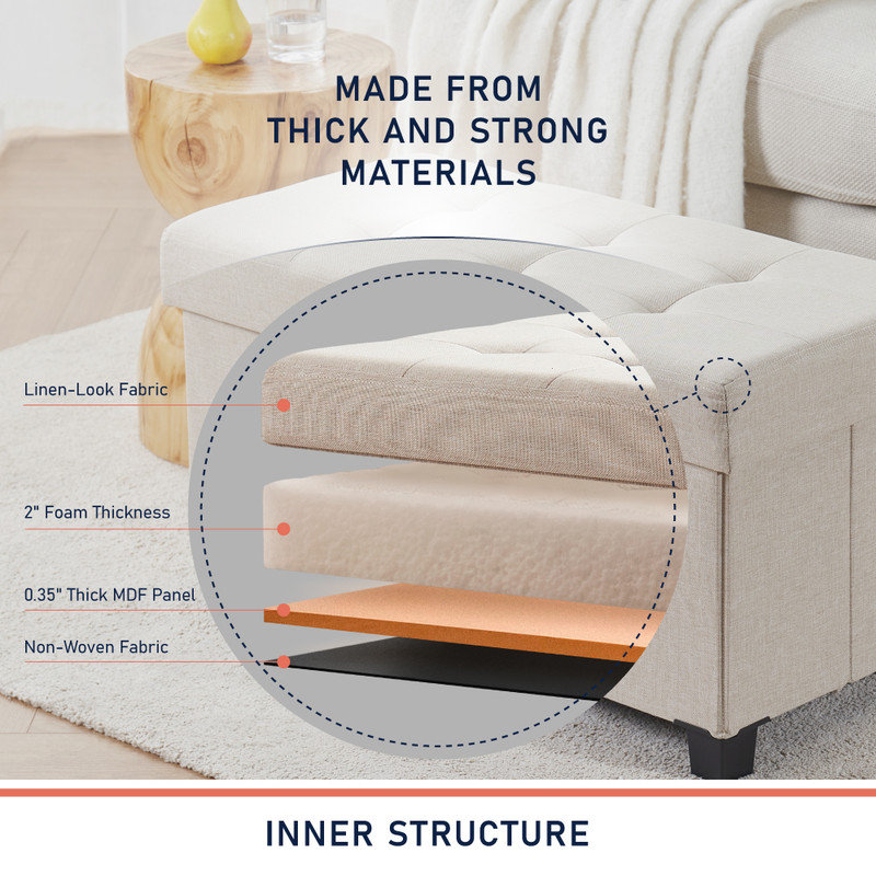 Collapsible Bench Pehrson, Beige