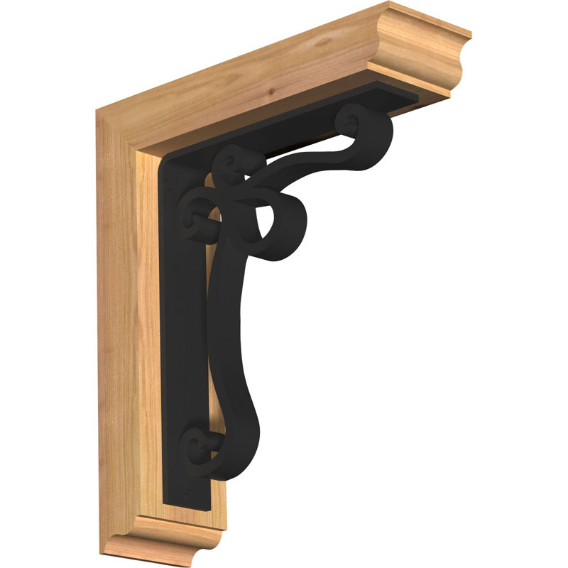 Support à fer à cheval triple traditionnel 4 "Orleans, H 16 po x P 13 1/2 po, Sapin de Douglas l 3 1/2 po x T 4 po (lisse)