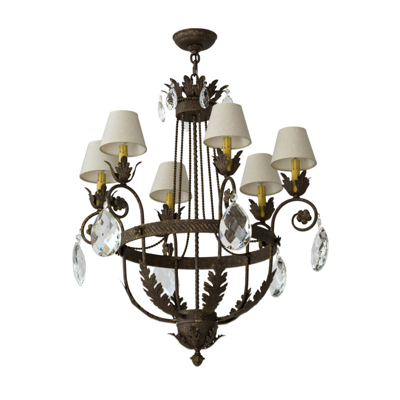 Lustre empire unique à 6 lumières avec accents de cristal