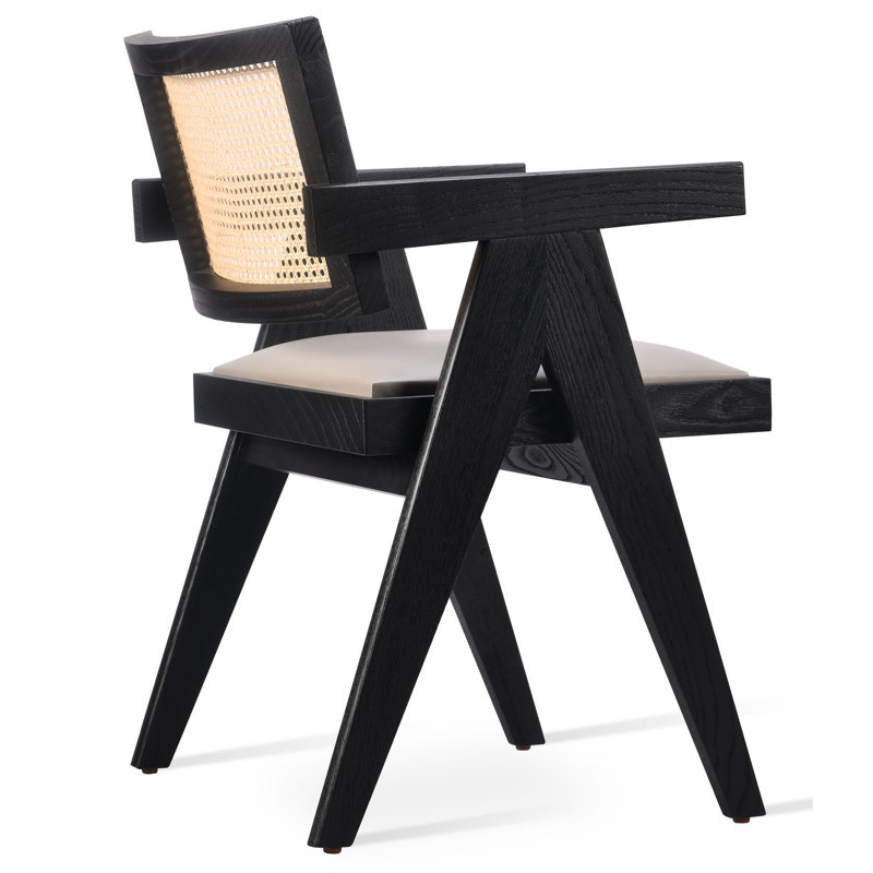 Pierre J Arm Half Wicker, Bone-Light Gray