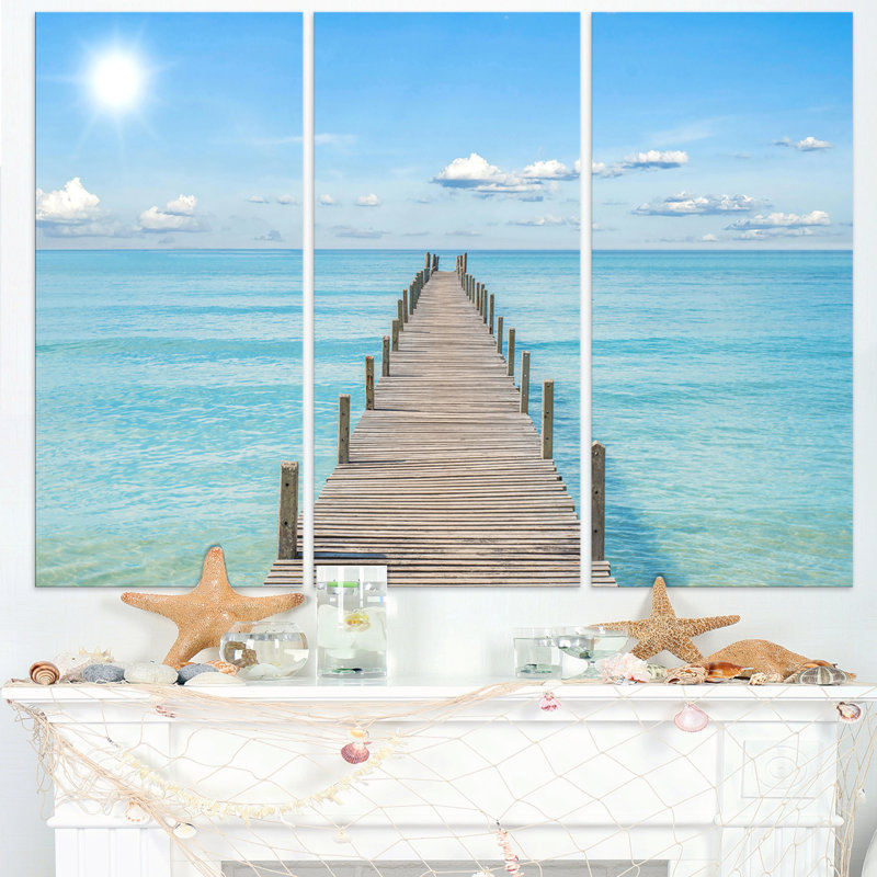 Ensemble de 3 impressions sur toile tendue, "alde l’infini" à la mer-3 pièces