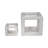 Decorative Textured Open Square Sculpture for Living Room Decor - Pottery Cement Object Accent for Tabletop Display or Home Decoration - White-415329213-415329208