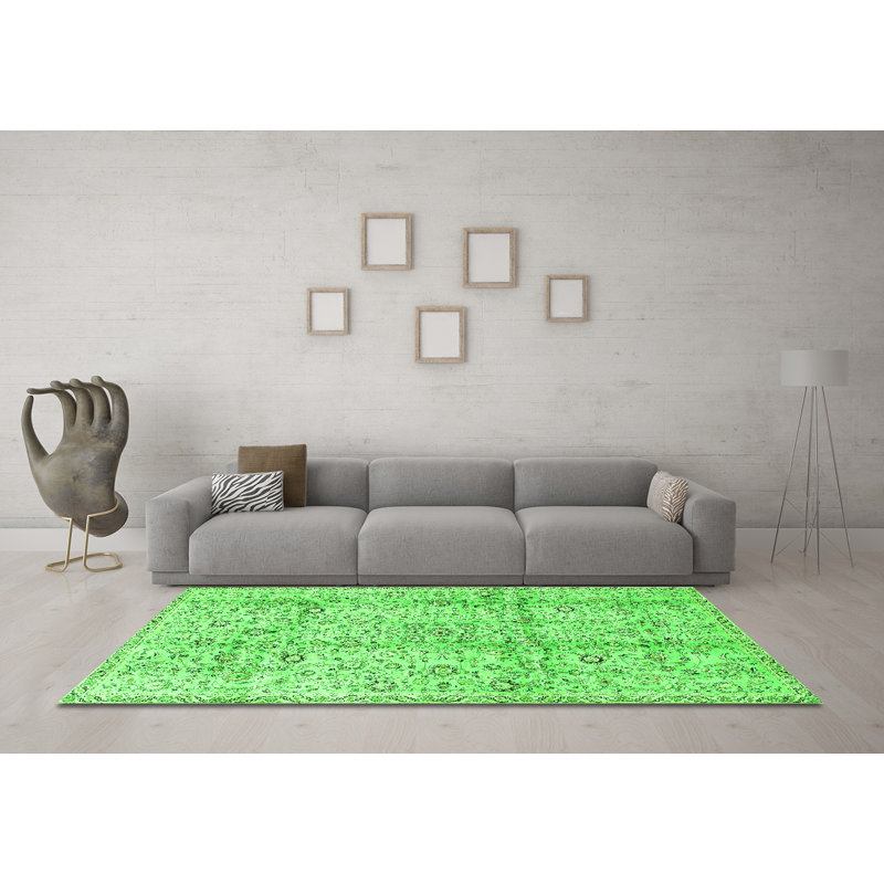 Washable Oriental Indoor Rug, Round 8'
