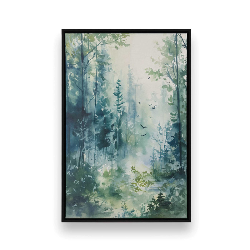 «Enchanted Forest Scene I», reproduction sur toile, Cadre noir, H 12,75 po x l 8,75 po x P 1,75 po