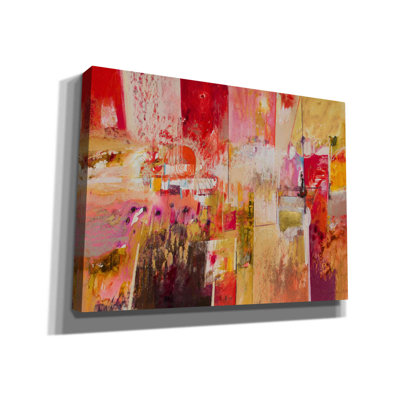 «Red and Gold Leaf 4» par Jennifer Gardner - peinture sur toile tendue