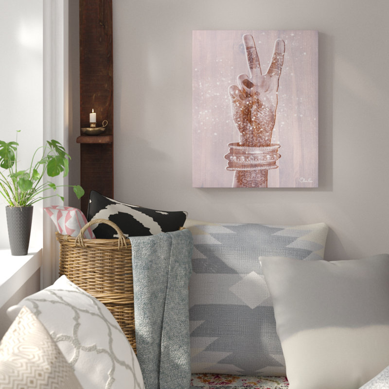 «Peace» Olivia Rose, ensemble de 1 impressions sur toile tendue, H 16 po x l 12 po