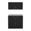 Armoire noire, panneau de particules à deux tablettes, H 8 po x l 39,3 po x P 20,4 po et P 19,2 po 12,6 po, option de rangement fonctionnel avec double tablette, élément de pièce élégant