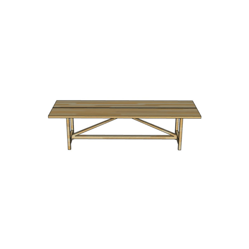 Table de ferme en chêne naturel français