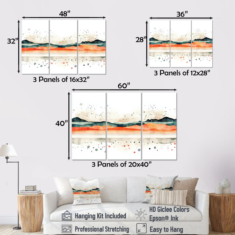Shifting Marble Landscape - Ensemble d'art mural abstrait en marbre, Toile tendue, H 28 po x l 36 po, Ne s’applique pas