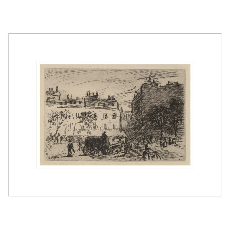 «Paris Street Scene» par Robert Henri, impression giclée sur cadre, H 13,12 po x l 16,75 po