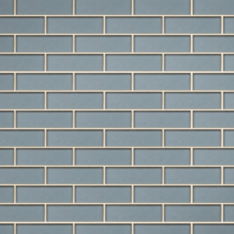 Carrelage mural mosaïque en verre bleu foncé avec bordure argentée 12 po x 12 po (1 pied carré / pièce), Bleu