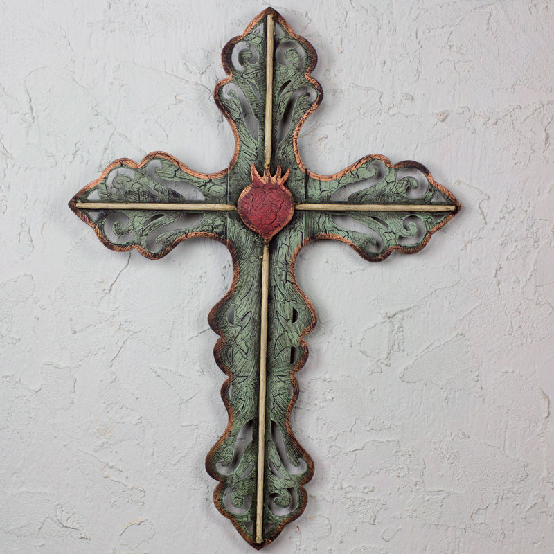 Décoration murale sculpture croix en acier faite à la main