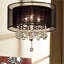 Haut 19 "Effleurer", accents argent et cristal, abat-jour noir