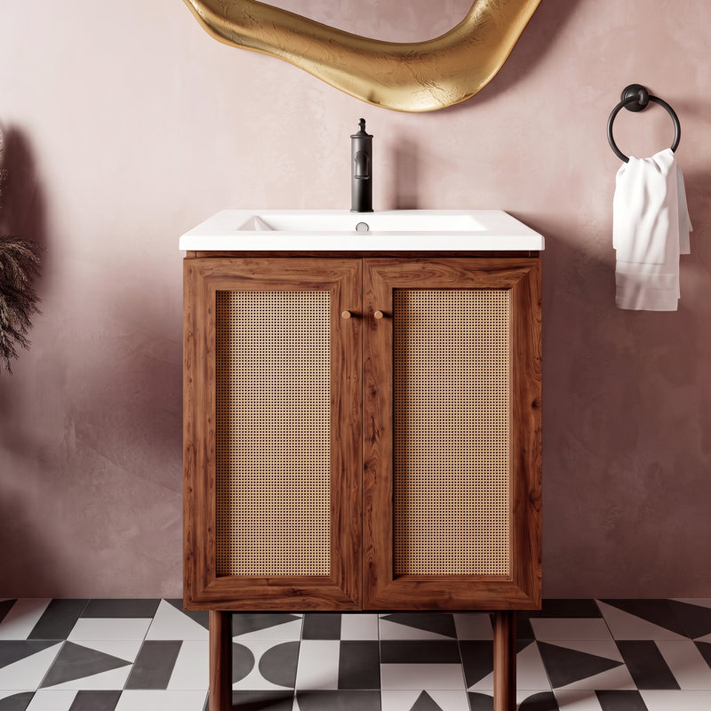 Classe 24" Freestanding Bathroom Vanity with Sink Top, Dark Walnut