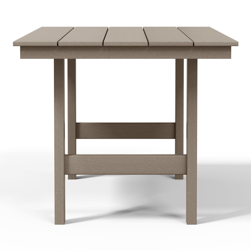 34x66 Rectangular Patio Dining Table, Weathered Wood