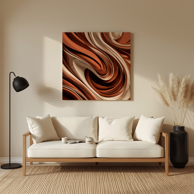 Abstraction numérique 2, art mural en métal brun, H 8 po x l 8 po
