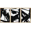 BAW noir et blanc, peinture abstraite, formes abstraites, minimaliste moderne, 3 pièces-94434568-94434567