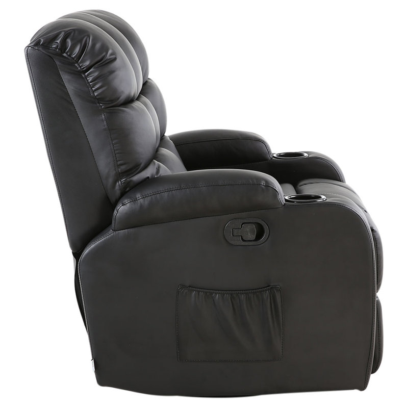 Hayatul Swivel Home Theatre Recliner with Massager, Brown