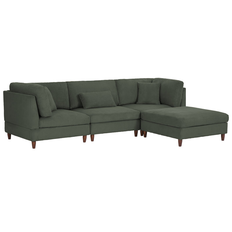 Mordecai Reversible Modular Corner Sofa, Green