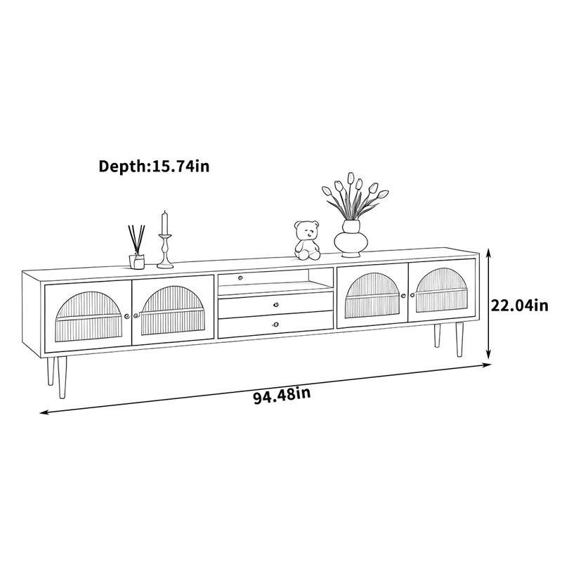 Vittoriana, H 22,04 po x L 94,48 po x l 15,74 po