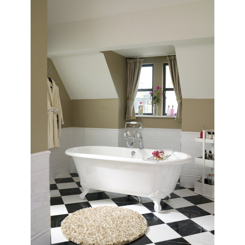 Cheshire 69" x 31" Freestanding Soaking Bathtub, Polished Chrome