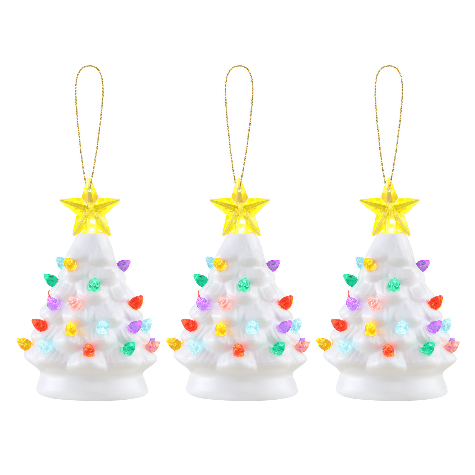 Nostalgic Ceramic Tree Ornaments, White