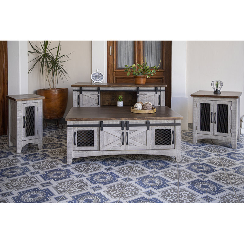 Pueblo Gray Sofa Table 4 Doors