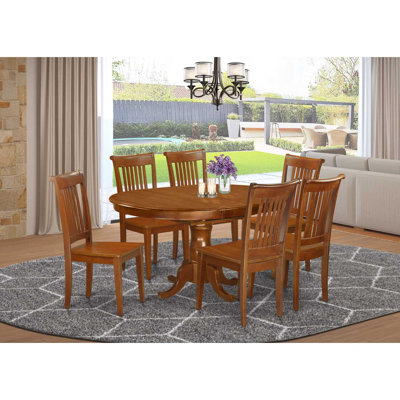 Lawanda 7 - Piece Butterfly Leaf Solid Wood Rubberwood Dining Set