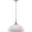 Ibtissem 1-Light Indoor Brushed Nickel Hanging Single Pendant with Alabaster Glass Bowl Shade-2139812063