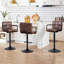 4Piece-Adjustable Black Brown Height Swivel Upholstered  Bars tools With Metal Frame-1206658874