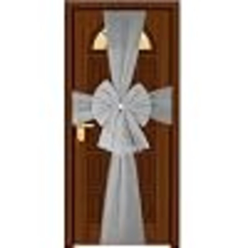 Christmas Door Bow Organza Front Door Decoration for Festive Home, Wedding and Party Use, 35 cm x 22cm x 5cm, Silver