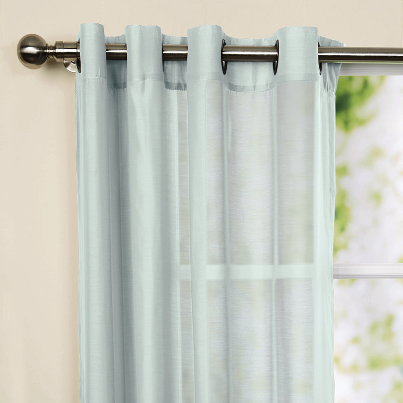 Gargi Sheer Curtain Single Panel, White, 108" L x 52" W
