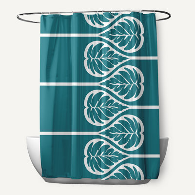 Rideau de douche simple à motif floral à imprimé 2 palm Sigsbee