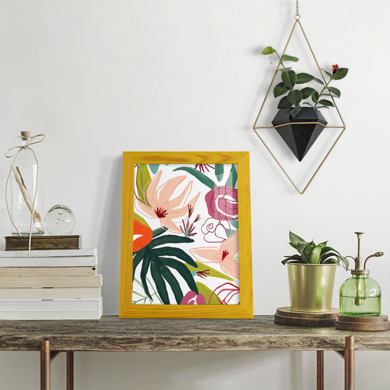 «Tropical Confetti III», cadre photo unique, impression, H 11 po x l 9 po x P 1 po, Jaune