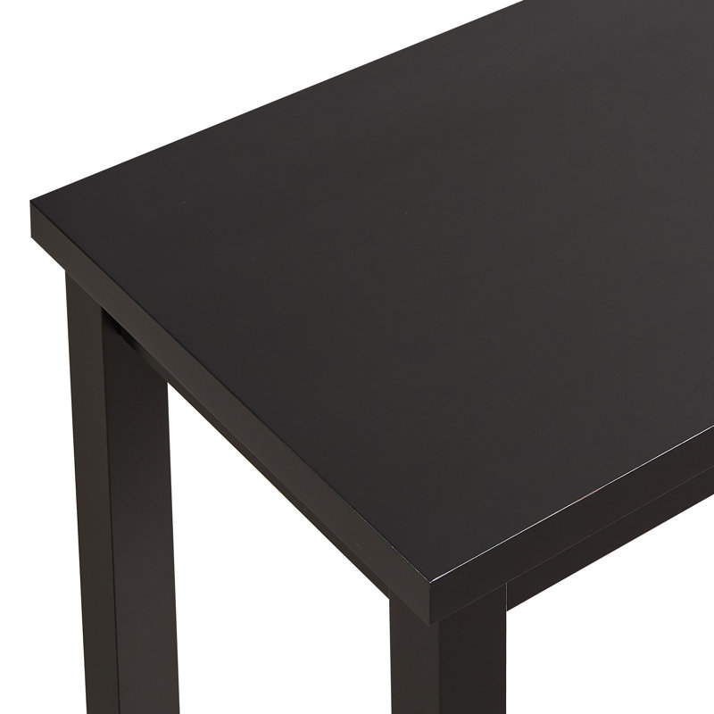 Modern Black 46" x 24" Stain-Resistant Compact Kitchen Bar Table, Antique Black