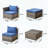 Hand-Woven Wicker Patio Sofa with Cushions