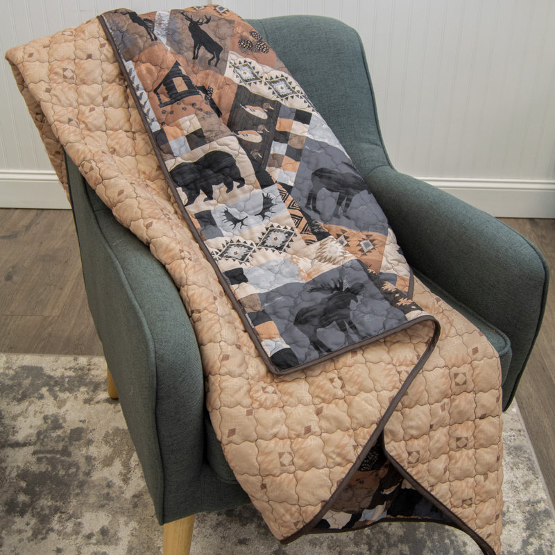 Kila Reversible Rustic Microfiber Throw Blanket
