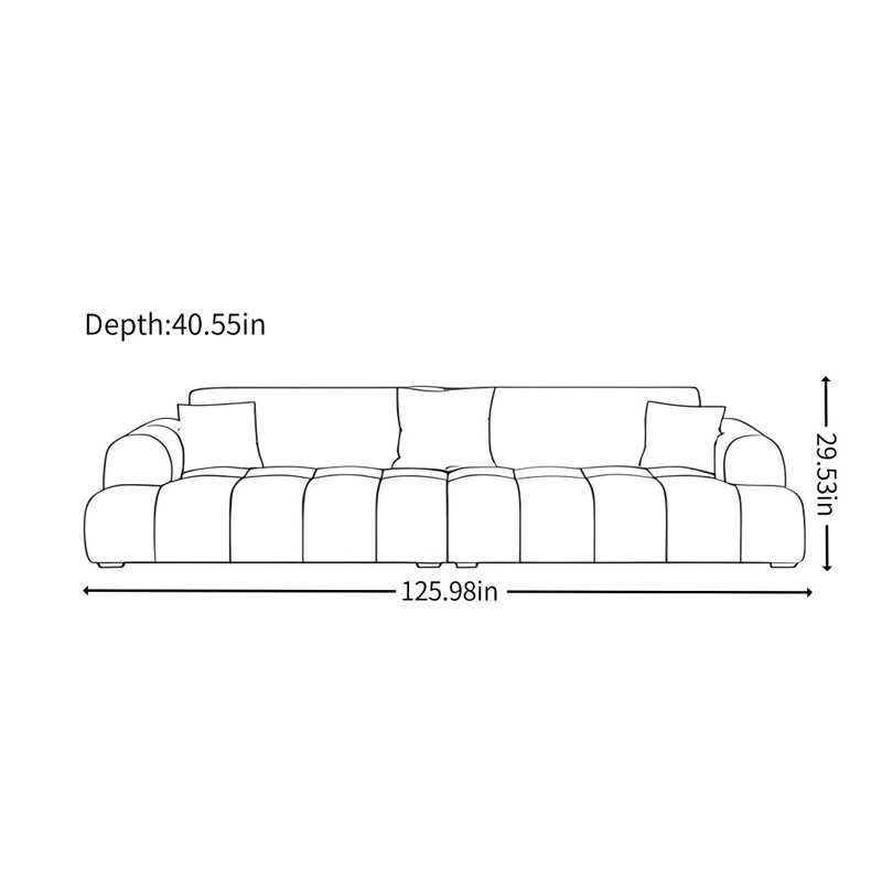 Modern Simple Cream Style Orange Sofa