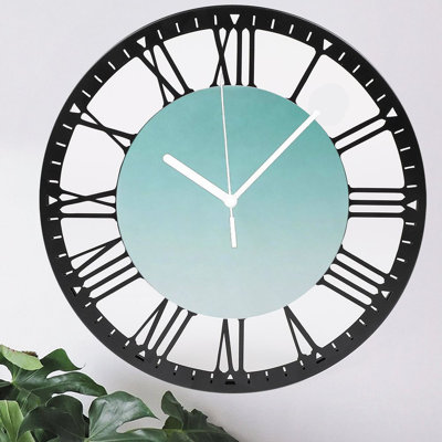 Horloge murale ronde en fer 10 po avec mouvement à quartz silencieux, chiffres romains, impression UV