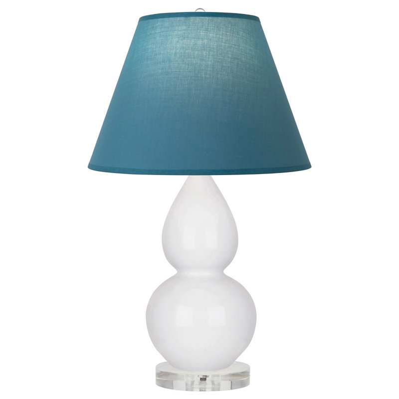 Petite lampe d'appoint à double gourde, Marguerite, Bleu vif / gris