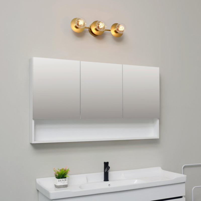 5-Piece Matte Brass All-In-One Bathroom Set with 20" 3-Light Vanity Light