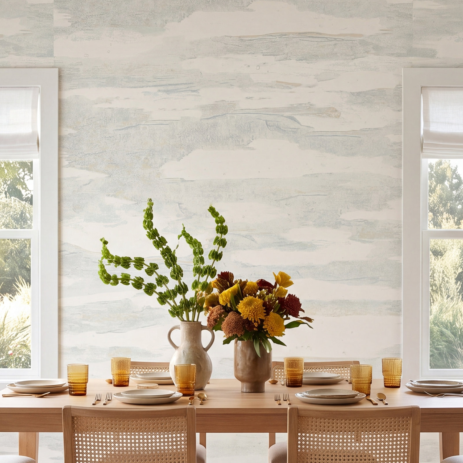 Artistic Spa Tides Wallpaper, Light Beige