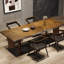 102.36" Nut-brown Free form Solid Wood Dining Table-574769877