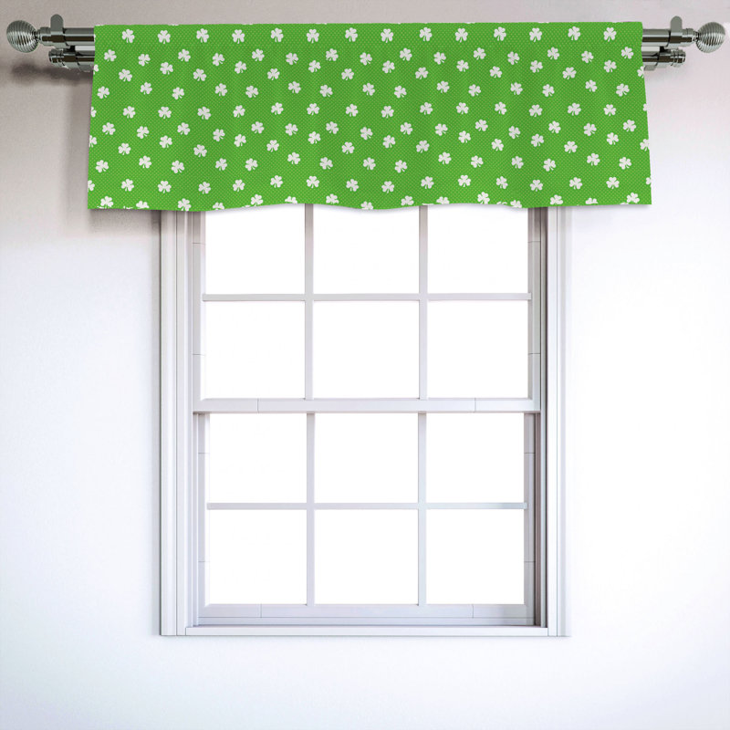 Sateen Floral Ruffled Window Valance